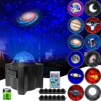 Rechargeable Galaxy Star Projector 12 Planet Moon Projector Sky Night Light - FREEDOM ELETRONICS